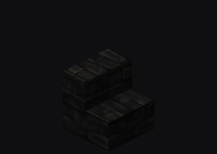 Rußgeschwärzte Ziegeltreppe im Spiel