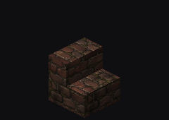 Verwitterte Ziegeltreppe im Spiel